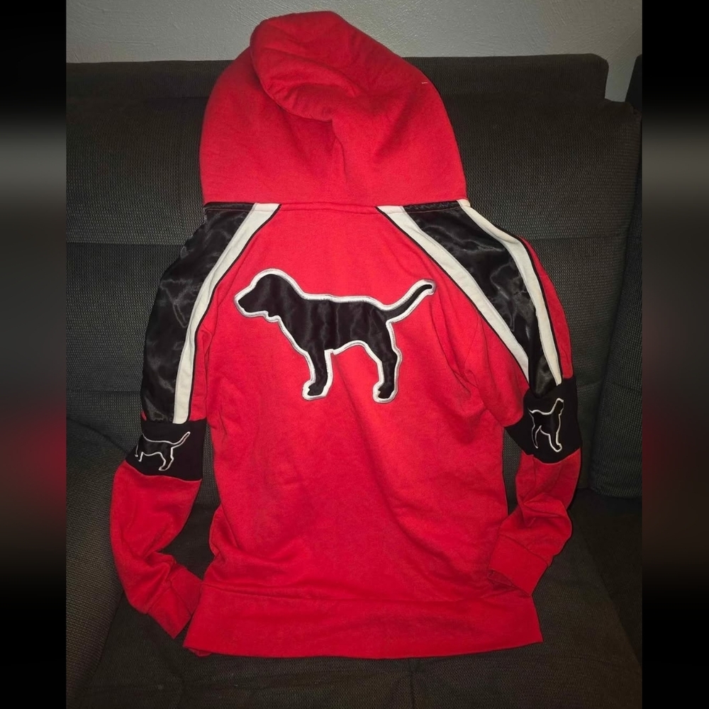 RARE! Vs pink red & Black Dog Hoodie